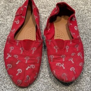 Phillies-Patterned Slip-On Flats